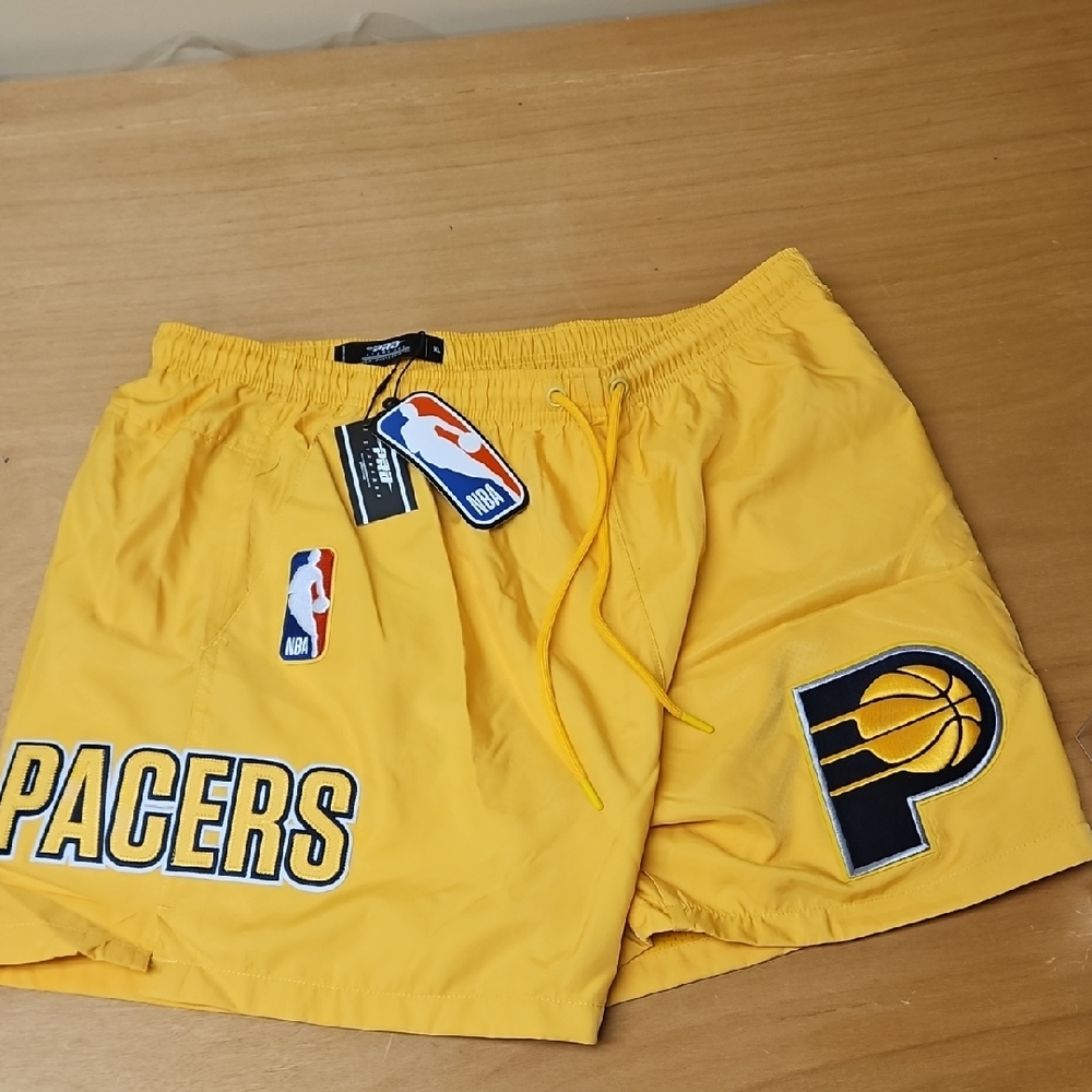 NBA Pacers Yellow Athletic Shorts